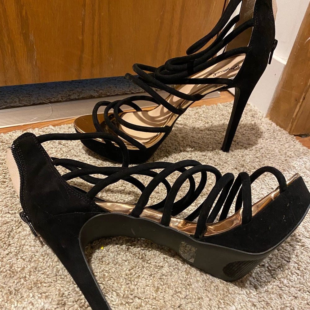 Black Strappy Stilettos